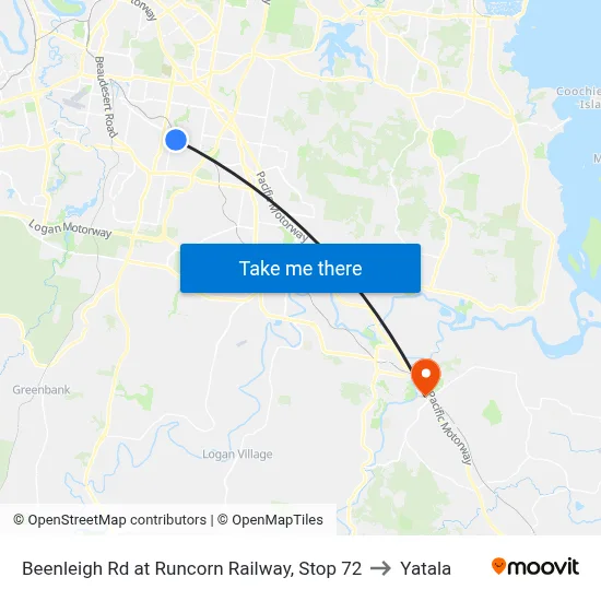 Beenleigh Rd at Runcorn Railway, Stop 72 to Yatala map