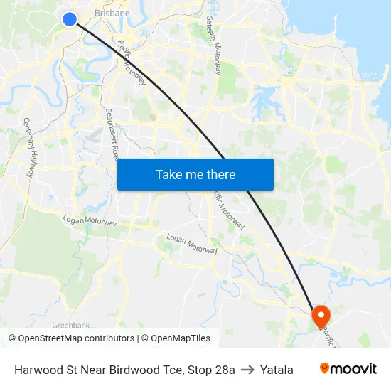 Harwood St Near Birdwood Tce, Stop 28a to Yatala map