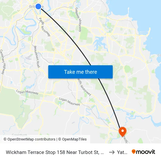 Wickham Terrace Stop 158 Near Turbot St, Stand A to Yatala map
