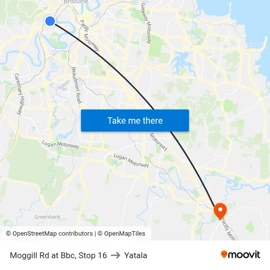 Moggill Rd at Bbc, Stop 16 to Yatala map