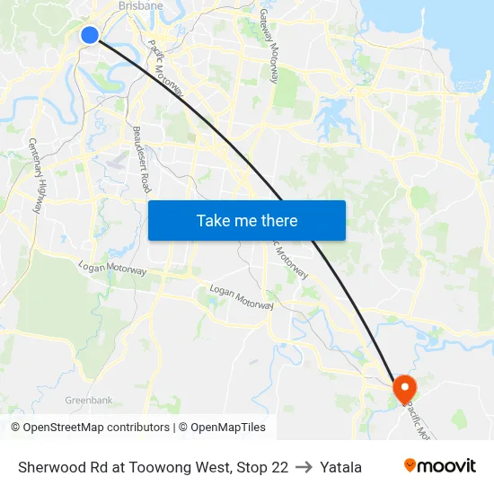 Sherwood Rd at Toowong West, Stop 22 to Yatala map