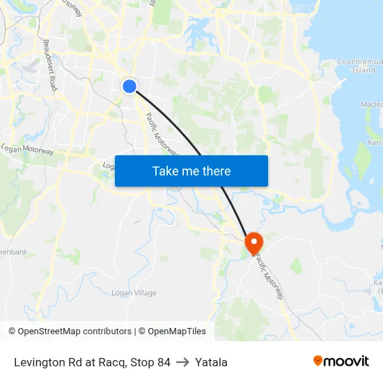 Levington Rd at Racq, Stop 84 to Yatala map