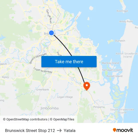 Brunswick Street Stop 212 to Yatala map
