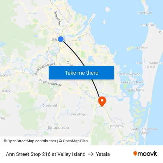 Ann Street Stop 216 at Valley Island to Yatala map