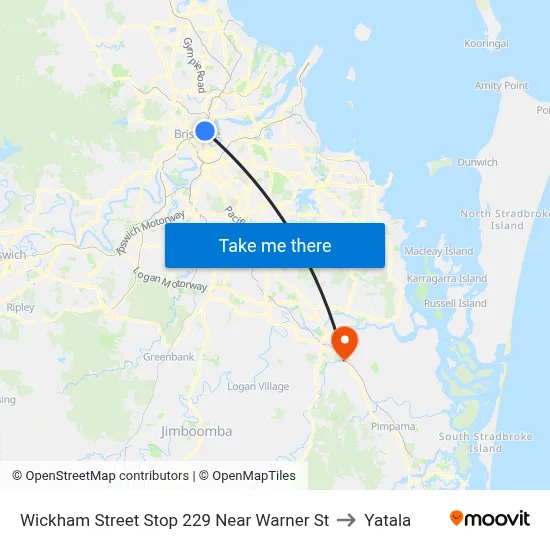 Wickham Street Stop 229 Near Warner St to Yatala map