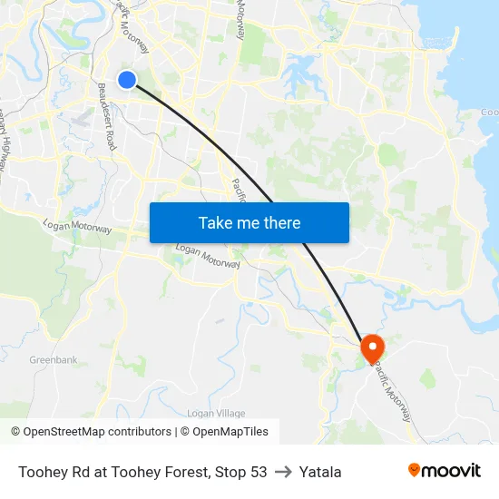 Toohey Rd at Toohey Forest, Stop 53 to Yatala map