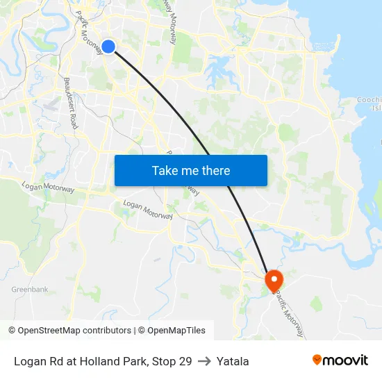 Logan Rd at Holland Park, Stop 29 to Yatala map