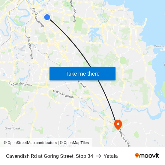 Cavendish Rd at Goring Street, Stop 34 to Yatala map