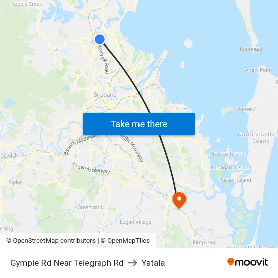 Gympie Rd Near Telegraph Rd to Yatala map