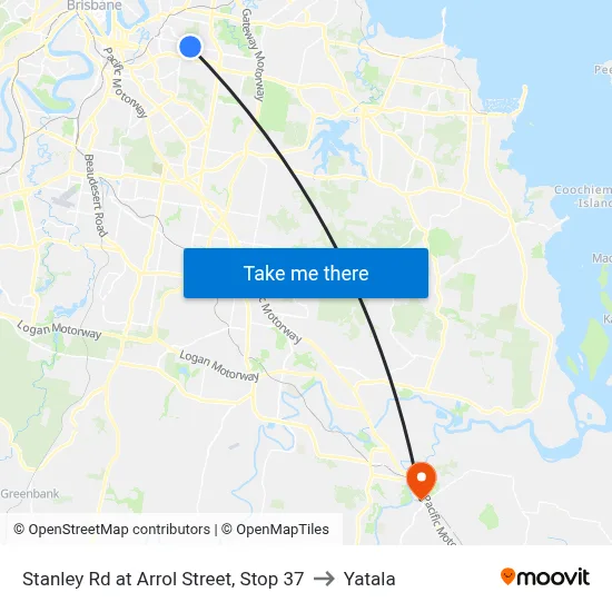 Stanley Rd at Arrol Street, Stop 37 to Yatala map