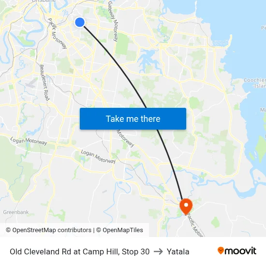 Old Cleveland Rd at Camp Hill, Stop 30 to Yatala map