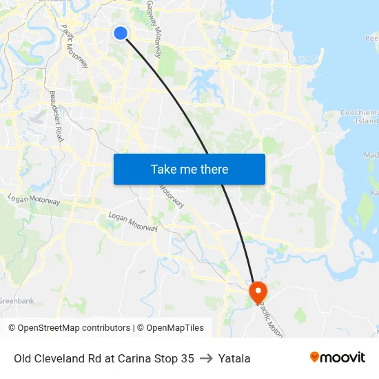 Old Cleveland Rd at Carina Stop 35 to Yatala map
