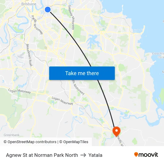 Agnew St at Norman Park North to Yatala map