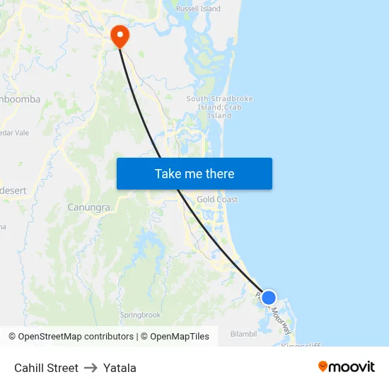 Cahill Street to Yatala map