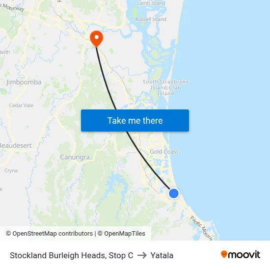 Stockland Burleigh Heads, Stop C to Yatala map