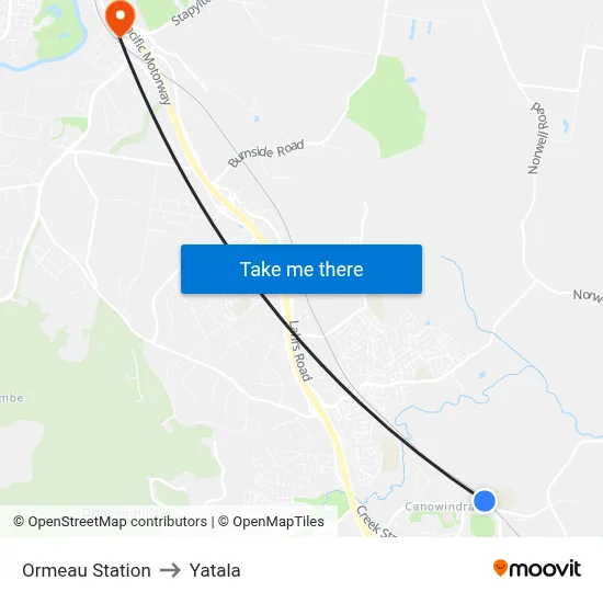 Ormeau Station to Yatala map