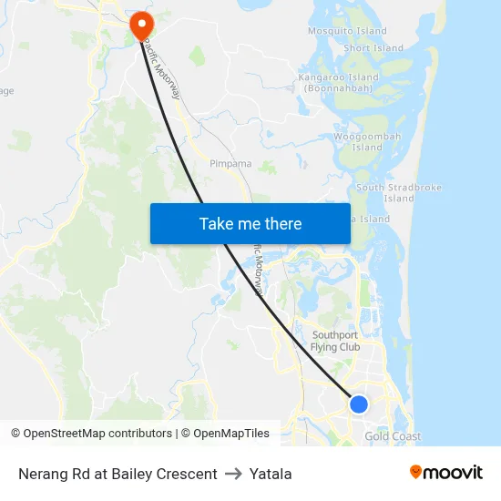 Nerang Rd at Bailey Crescent to Yatala map