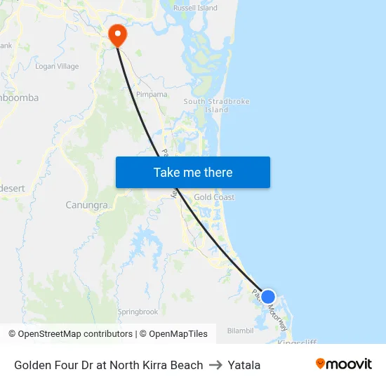 Golden Four Dr at North Kirra Beach to Yatala map