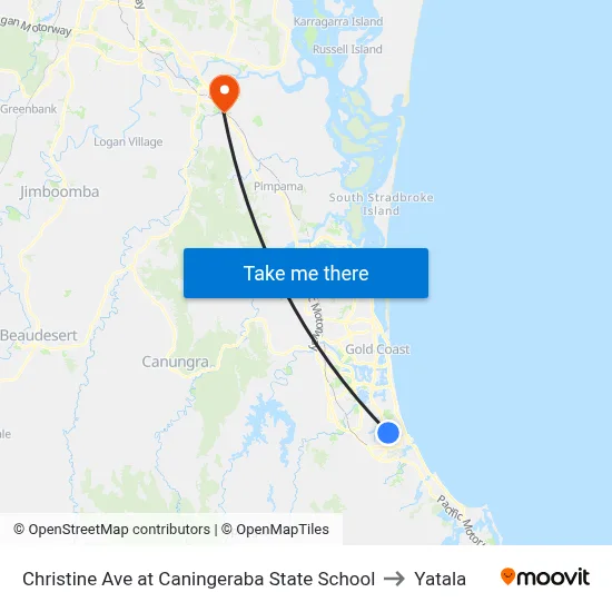 Christine Ave at Caningeraba State School to Yatala map