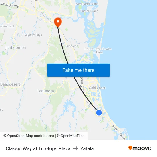 Classic Way at Treetops Plaza to Yatala map