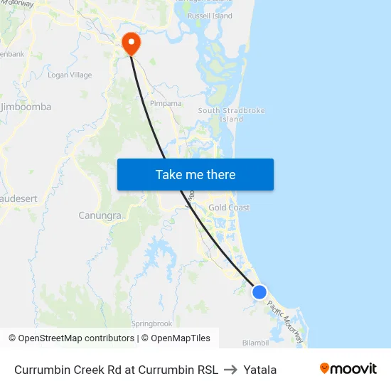 Currumbin Creek Rd at Currumbin RSL to Yatala map
