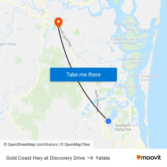 Gold Coast Hwy at Discovery Drive to Yatala map
