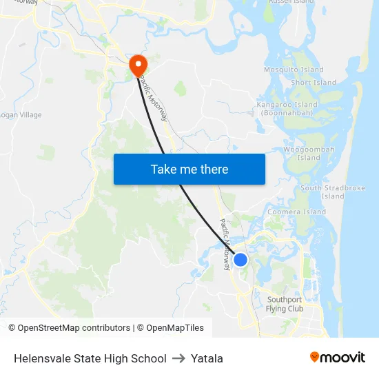 Helensvale State High School to Yatala map
