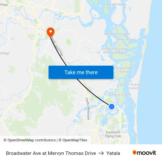 Broadwater Ave at Mervyn Thomas Drive to Yatala map