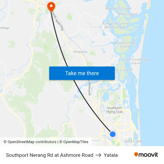 Southport Nerang Rd at Ashmore Road to Yatala map