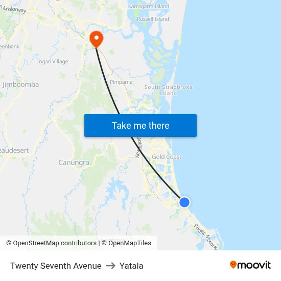 Twenty Seventh Avenue to Yatala map