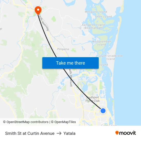 Smith St at Curtin Avenue to Yatala map