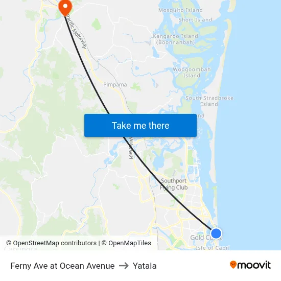 Ferny Ave at Ocean Avenue to Yatala map