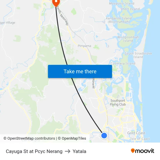 Cayuga St at Pcyc Nerang to Yatala map