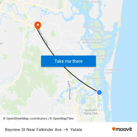 Bayview St Near Falkinder Ave to Yatala map