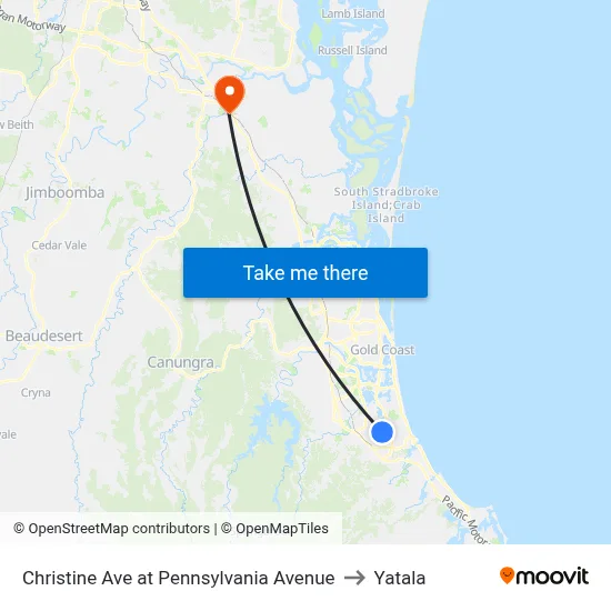 Christine Ave at Pennsylvania Avenue to Yatala map