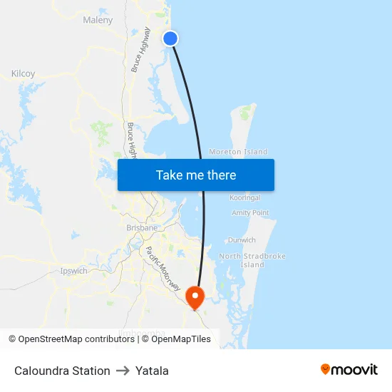 Caloundra Station to Yatala map