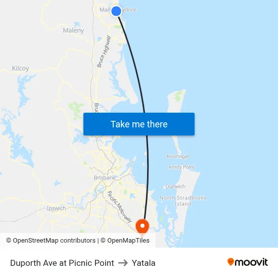 Duporth Ave at Picnic Point to Yatala map