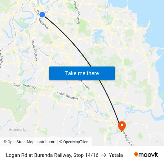 Logan Rd at Buranda Railway, Stop 14/16 to Yatala map