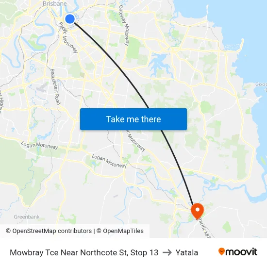 Mowbray Tce Near Northcote St, Stop 13 to Yatala map