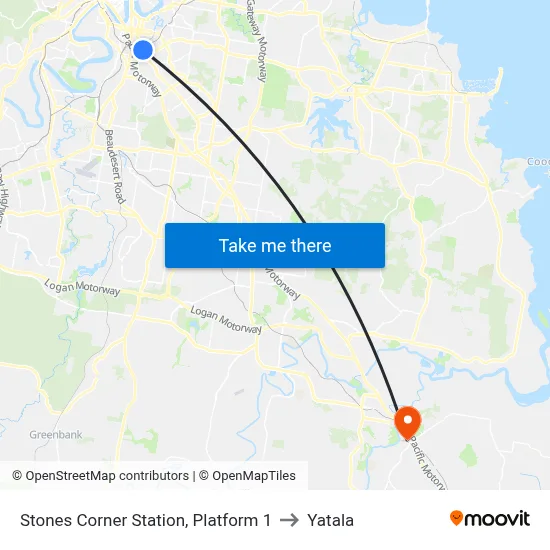 Stones Corner Station, Platform 1 to Yatala map