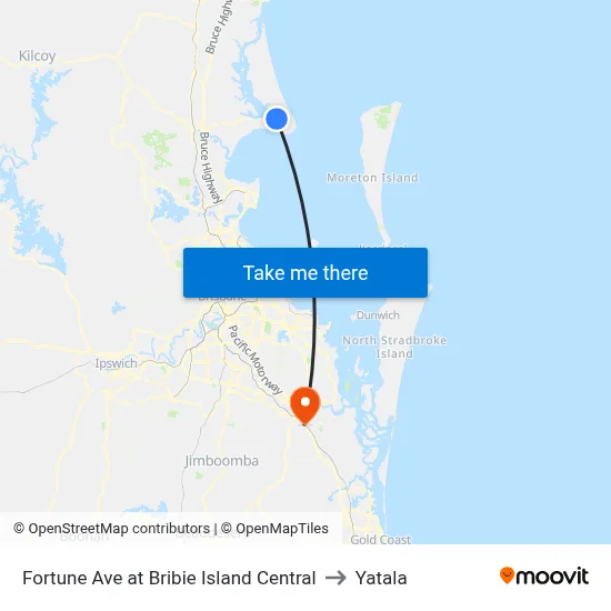 Fortune Ave at Bribie Island Central to Yatala map