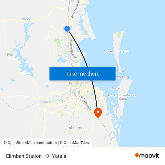 Elimbah Station to Yatala map