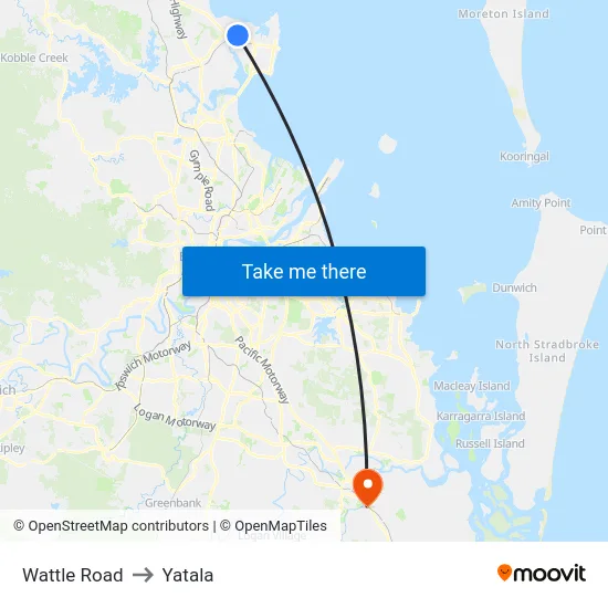 Wattle Road to Yatala map