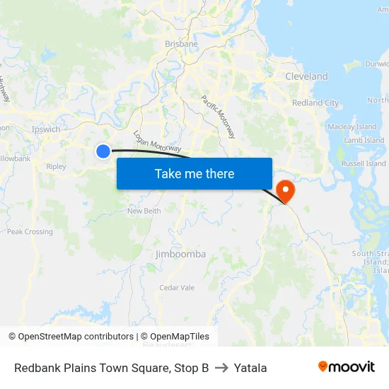 Redbank Plains Town Square, Stop B to Yatala map