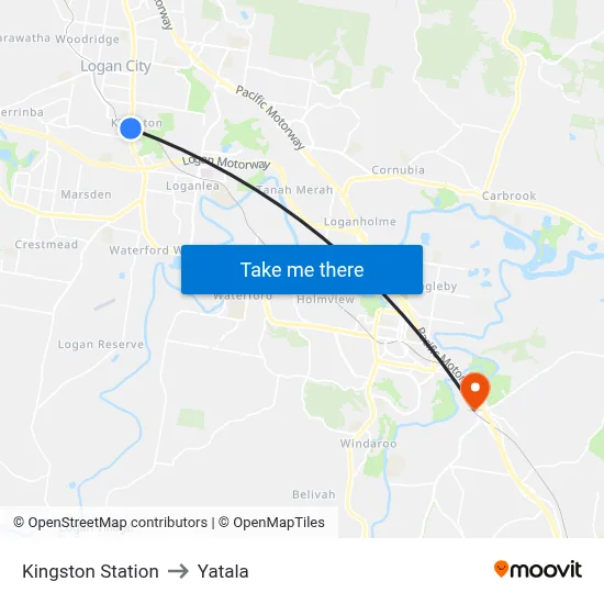 Kingston Station to Yatala map