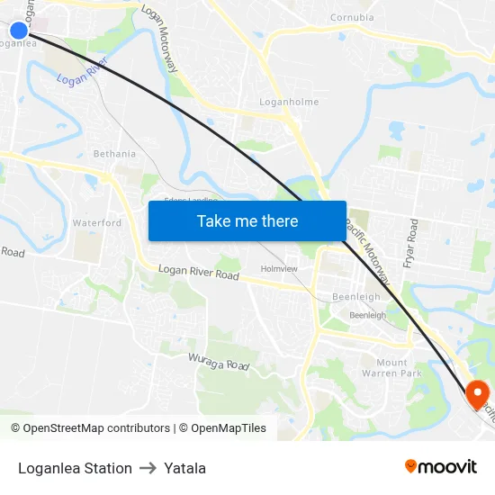 Loganlea Station to Yatala map