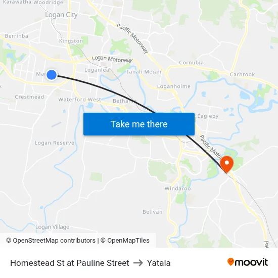 Homestead St at Pauline Street to Yatala map