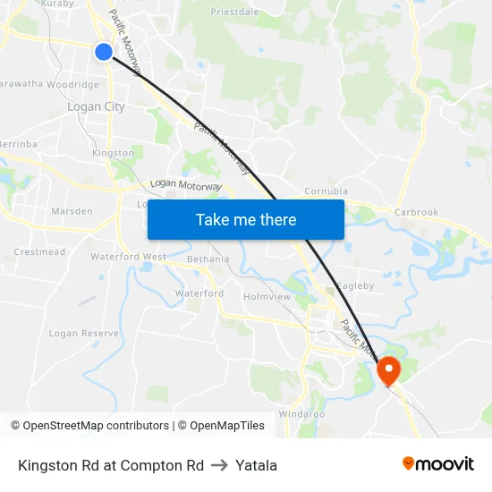 Kingston Rd at Compton Rd to Yatala map