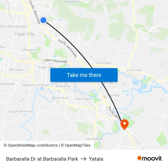 Barbaralla Dr at Barbaralla Park to Yatala map