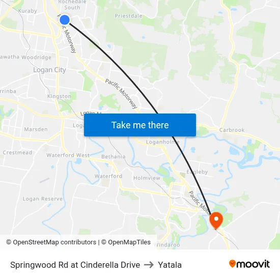 Springwood Rd at Cinderella Drive to Yatala map